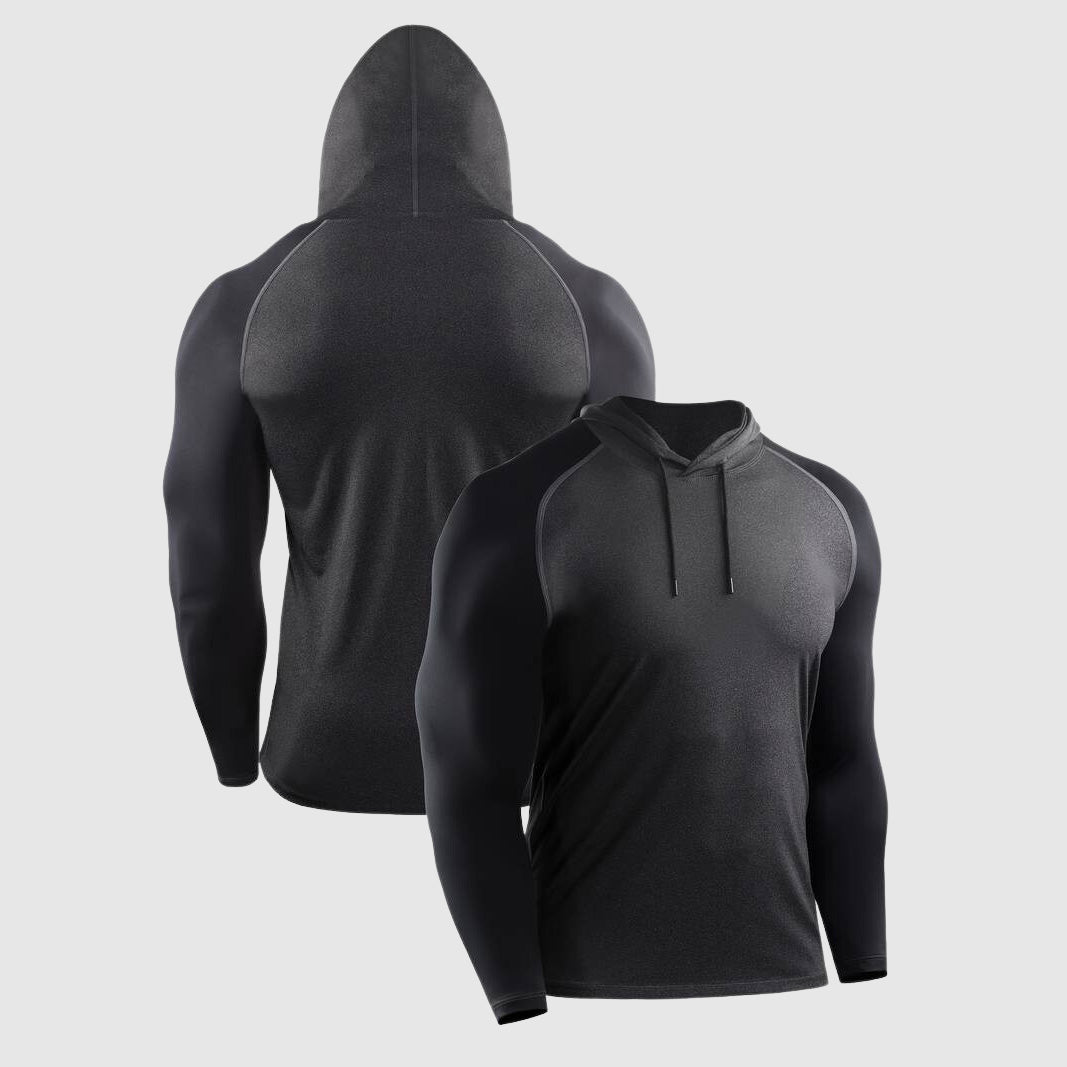 Herren Zip Hoodie Atmungsaktiv Flexibel Leicht Sport Sweatshirt-2