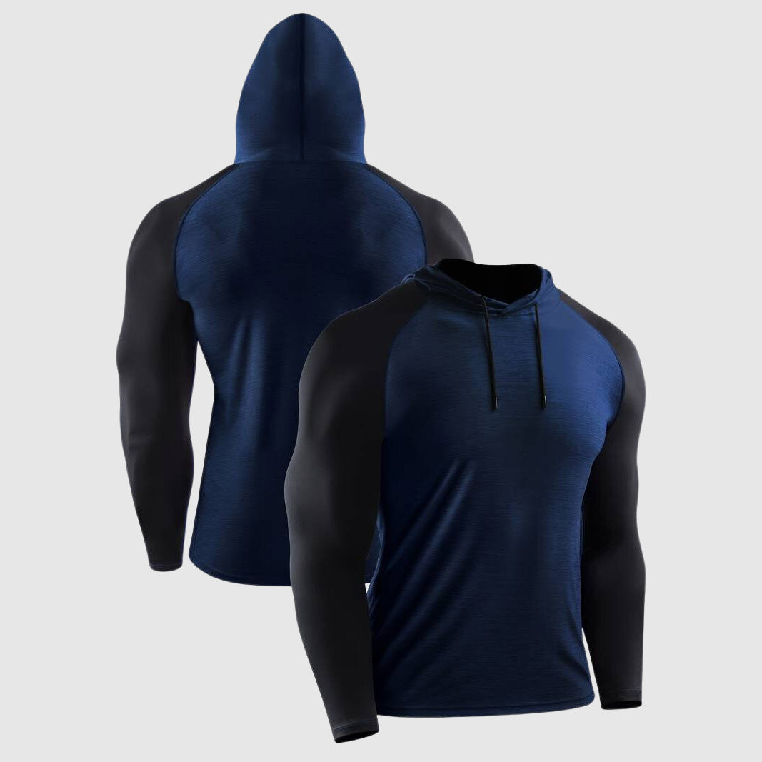 Herren Zip Hoodie Atmungsaktiv Flexibel Leicht Sport Sweatshirt-3