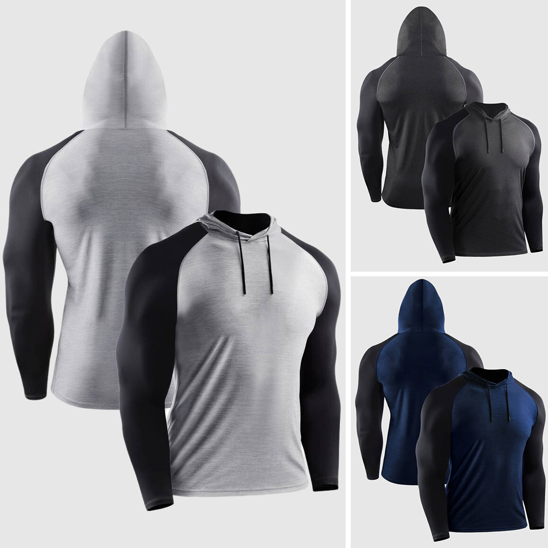 Herren Zip Hoodie Atmungsaktiv Flexibel Leicht Sport Sweatshirt-4