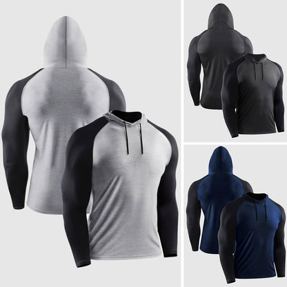 Herren Zip Hoodie Atmungsaktiv Flexibel Leicht Sport Sweatshirt-4