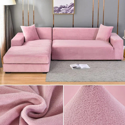 Stretch-Samt Sofabezug Maßgeschneiderte Passform Waschmaschinenfest Eleganter Couch Überzug 0