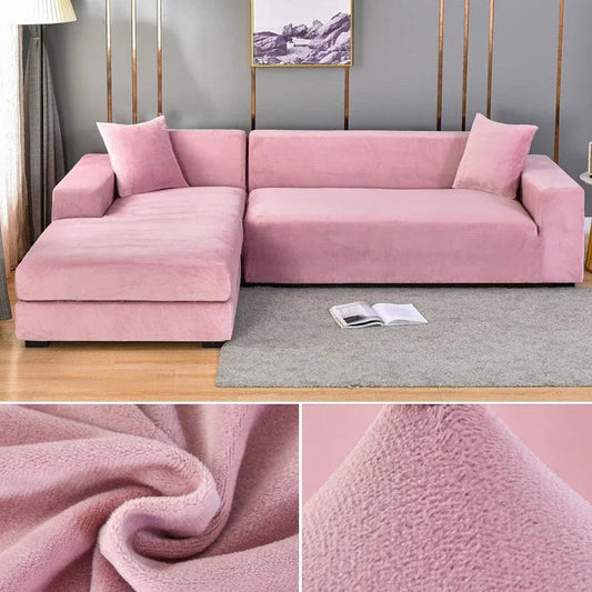 Stretch-Samt Sofabezug Maßgeschneiderte Passform Waschmaschinenfest Eleganter Couch Überzug 0