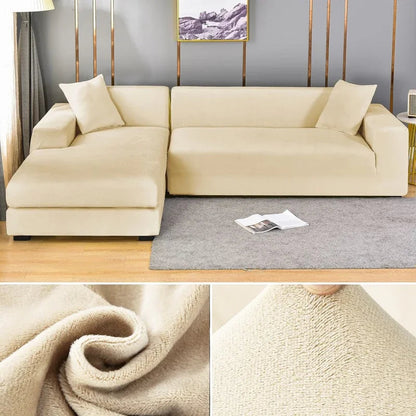 Stretch-Samt Sofabezug Maßgeschneiderte Passform Waschmaschinenfest Eleganter Couch Überzug 11