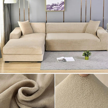 Stretch-Samt Sofabezug Maßgeschneiderte Passform Waschmaschinenfest Eleganter Couch Überzug 12