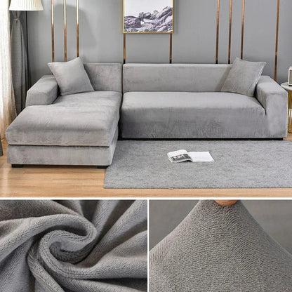 Stretch-Samt Sofabezug Maßgeschneiderte Passform Waschmaschinenfest Eleganter Couch Überzug 18