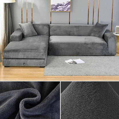 Stretch-Samt Sofabezug Maßgeschneiderte Passform Waschmaschinenfest Eleganter Couch Überzug 8