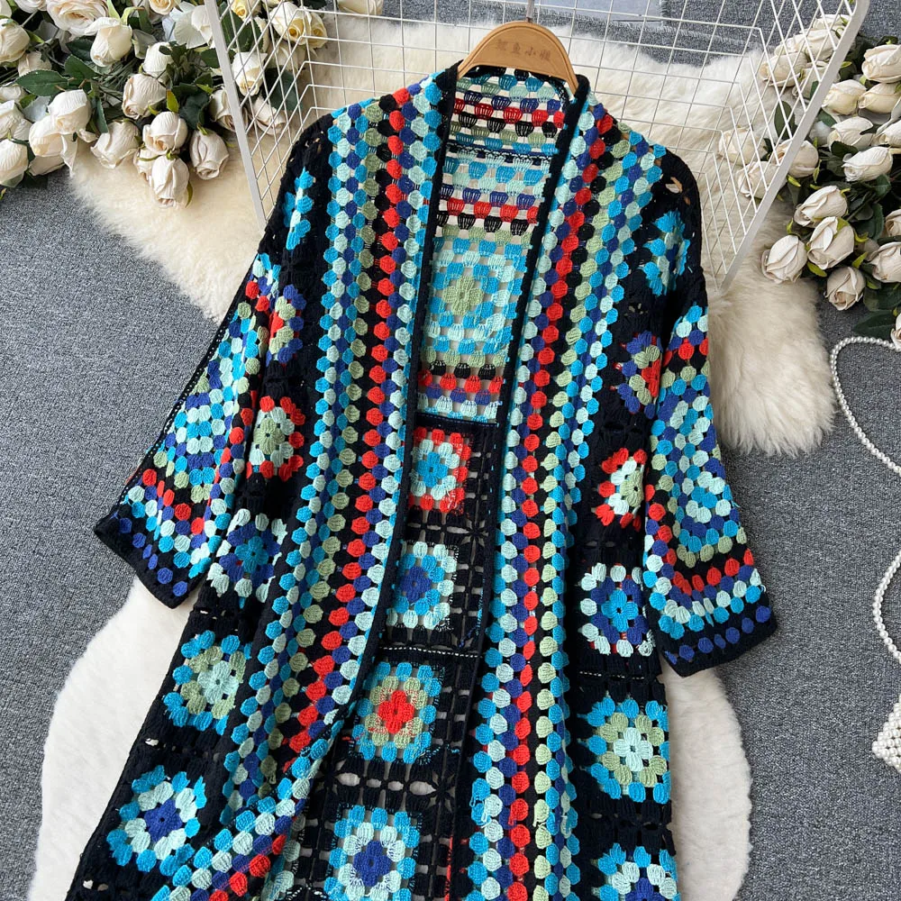Women's Cozy Knit Kimono – Boho Crochet Pattern Colorful & Stylish