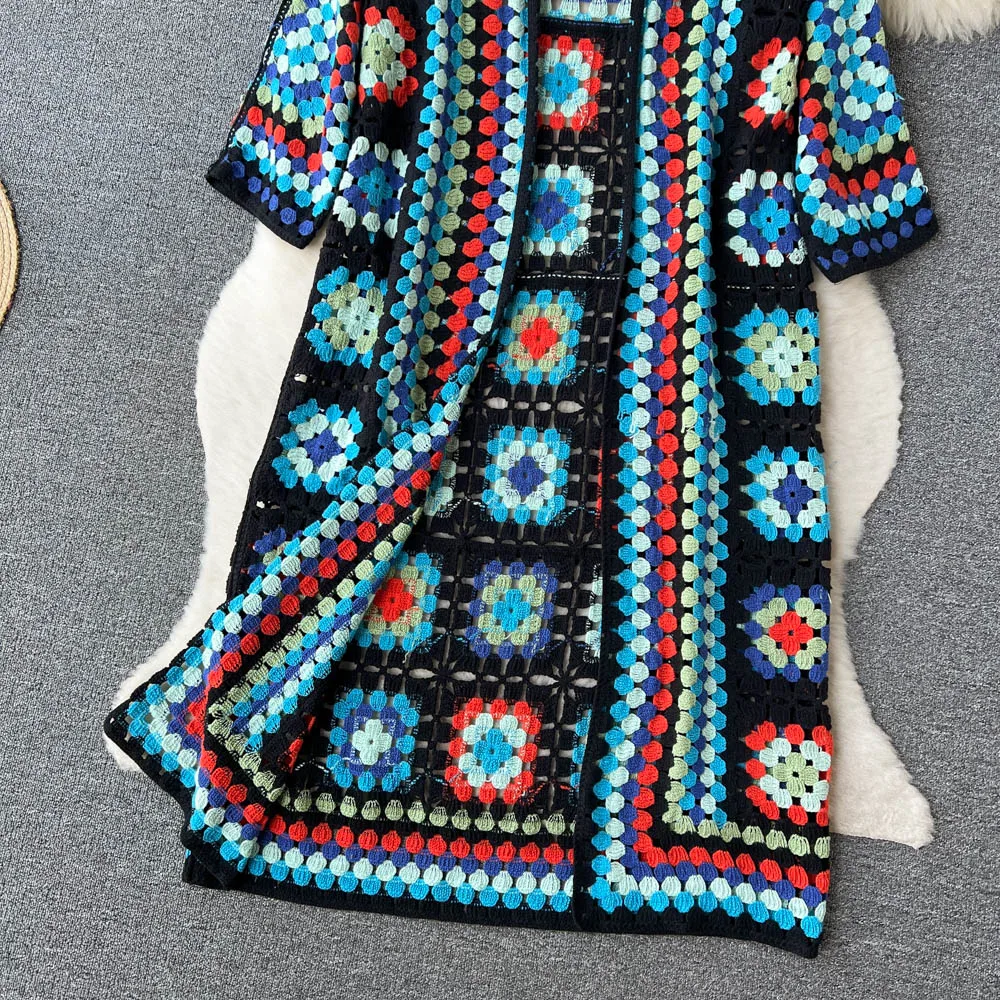 Women's Cozy Knit Kimono – Boho Crochet Pattern Colorful & Stylish
