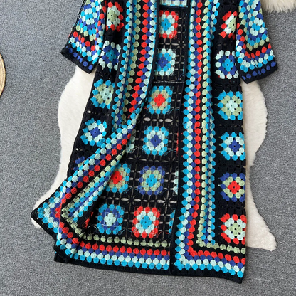Women's Cozy Knit Kimono – Boho Crochet Pattern Colorful & Stylish