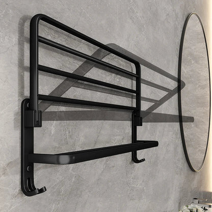 Stylischer Aluminium-Handtuchhalter mit Klappmechanismus – Platzsparend für modernes Bad, Wandmontage, elegante Aufbewahrung 1