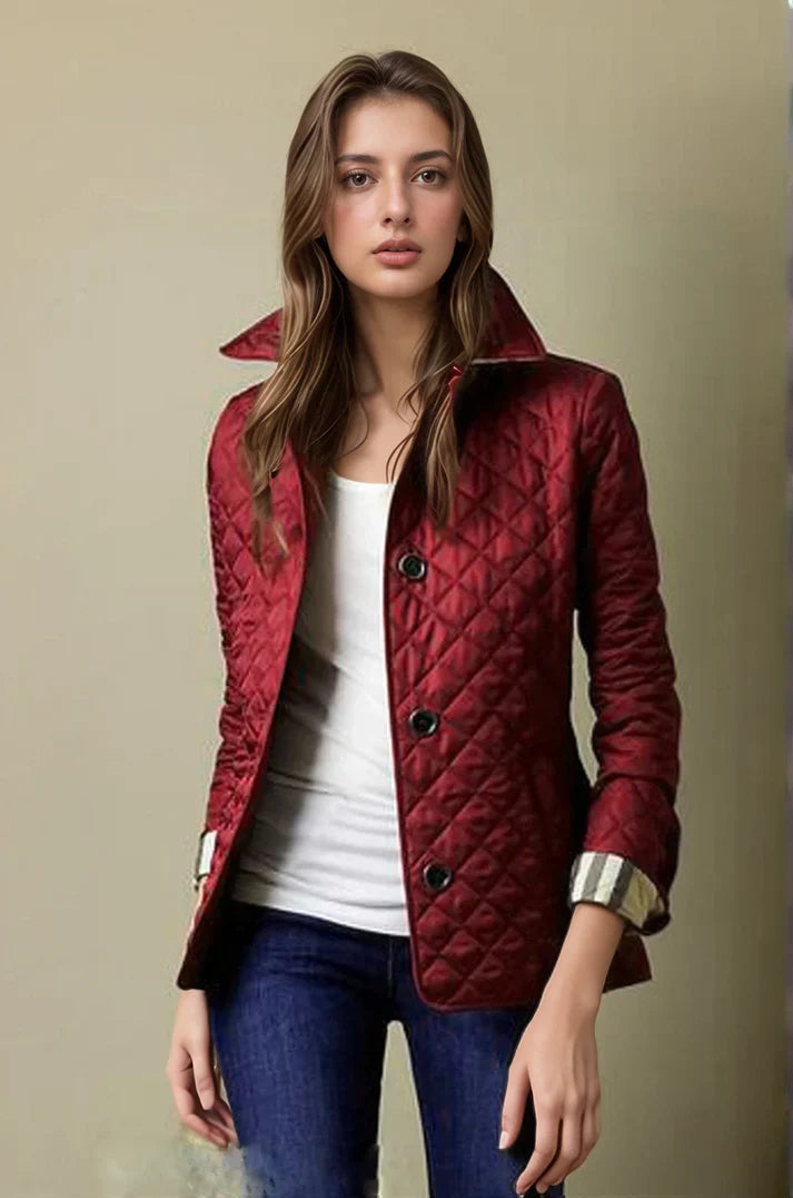 Stylish Women's Quilted Jacket with Button-Up Design - Lightweight and Warm for All Seasons 0