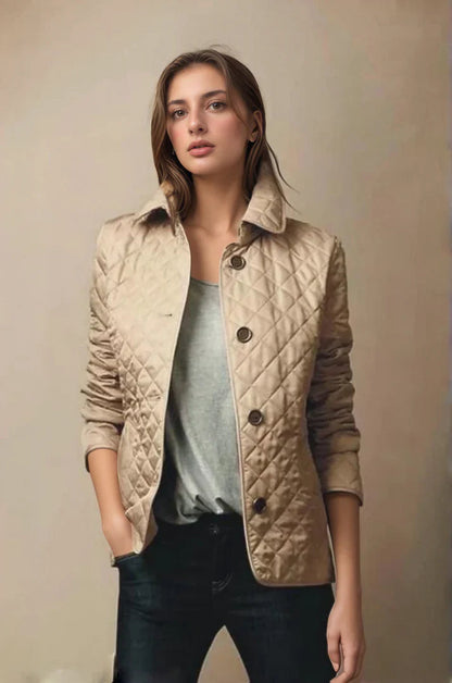 Stylish Women's Quilted Jacket with Button-Up Design - Lightweight and Warm for All Seasons 1