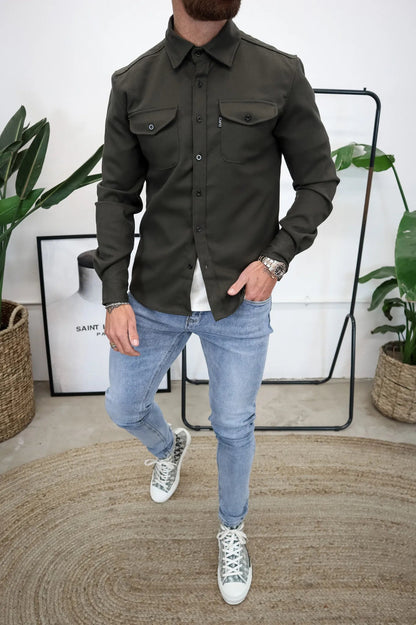 TailorEdge | Geknöpfte Hemdjacke für Herren mit Brusttaschen 5