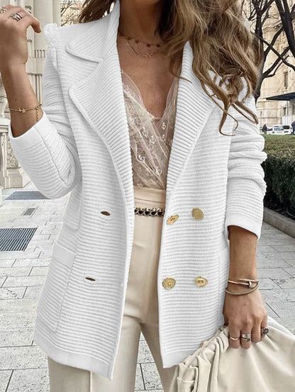 Tailored Jacket für Damen – Strukturierte Passform – Gerippte Textur – Zweireihig – Reverskragen 1