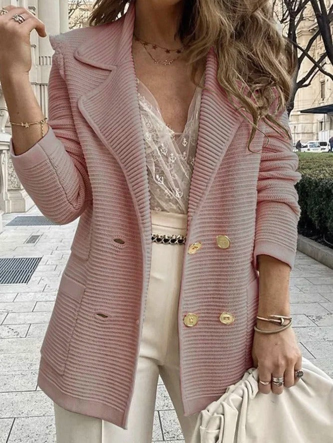 Tailored Jacket für Damen – Strukturierte Passform – Gerippte Textur – Zweireihig – Reverskragen 3