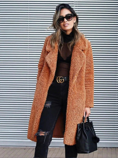 Teddymantel für Damen – Oversize-Passform – Lange Länge – Weiche Textur – Reverskragen 1