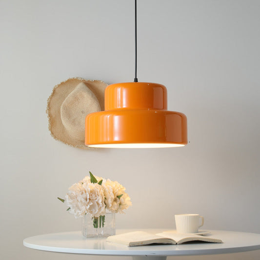 Terra CottaGlow | Minimalistische italienische orangefarbene Bauhaus-Hängelampe 0