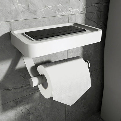 Toilet Roll Holder with Black Metal Shelf 3