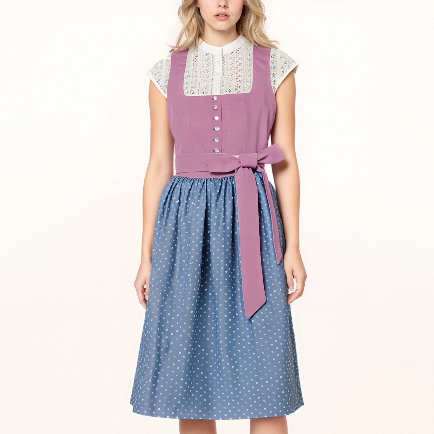 Traditionelles bayerisches Dirndlkleid mit Schürze 0