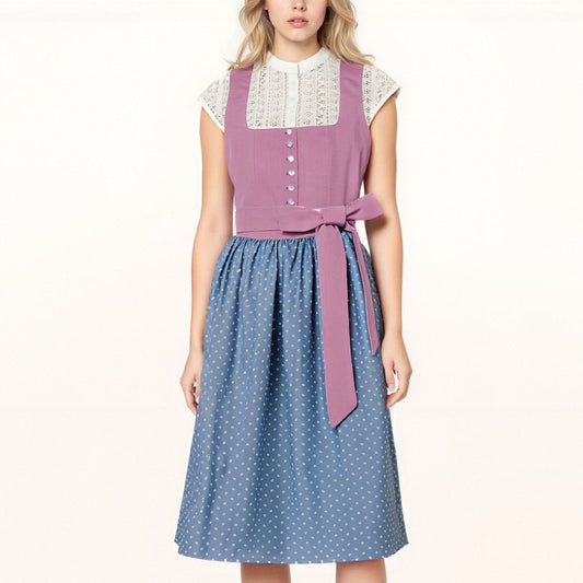 Traditionelles bayerisches Dirndlkleid mit Schürze 0