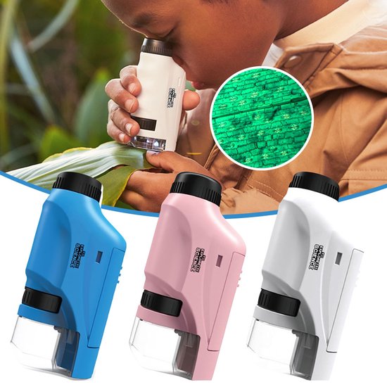 Tragbares Mikroskop für Kinder 60x-120x Vergrößerung mit LED-Beleuchtung – Mini Explorer Bildungsspielzeug 0