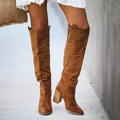 Trendige Damen Blockabsatzstiefel in Grau – Urban Western Stil für Vielseitige Outfits und Optimalen Komfort 6