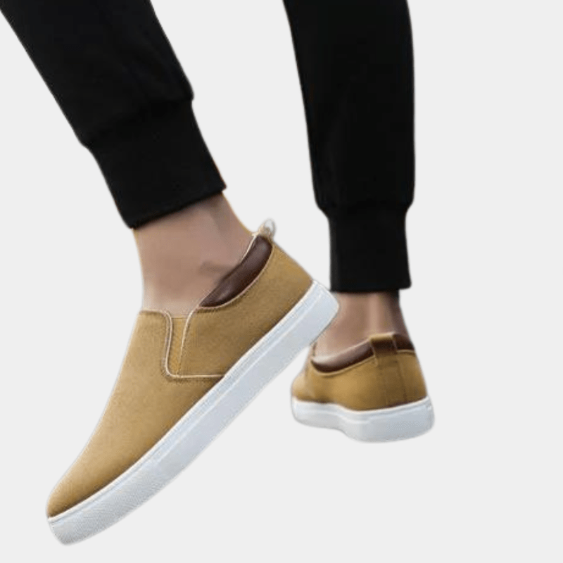 Herren Sneakers Beige Größe 42 Textil Atmungsaktiv Leicht-5