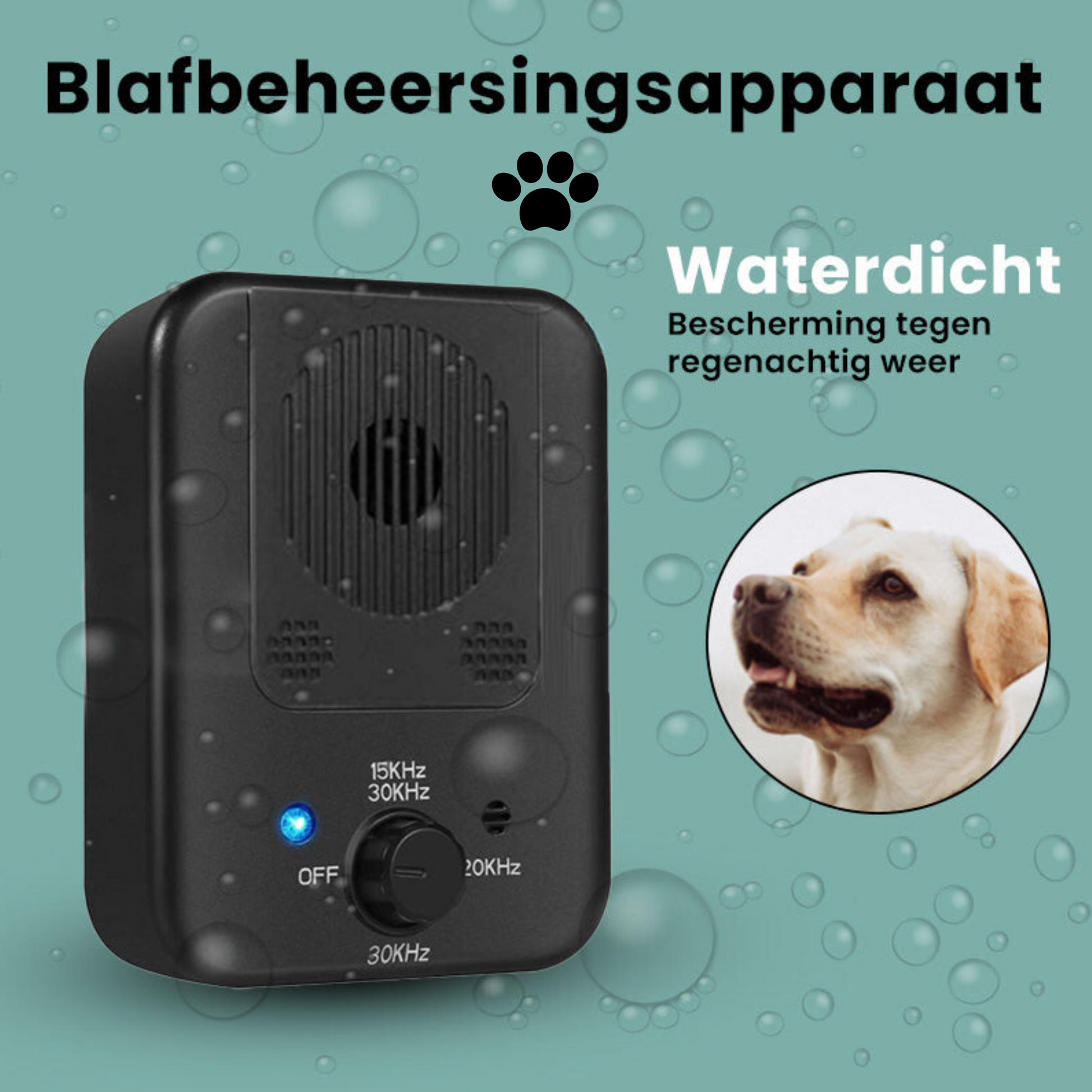 Ultraschall-Anti-Hundebell-Gerät – Einstellbare Intensität, wasserdicht, 15 Meter Reichweite zur Verhinderung von Hundebellen 4