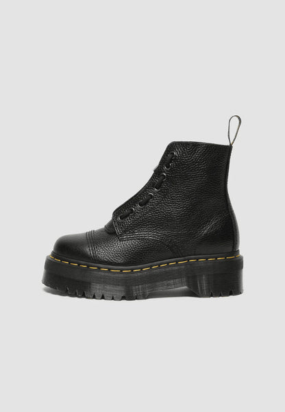 Unisex Absatzstiefel Schwarz Hochwertiges Leder Stabiler Absatz für Damen und Herren 1