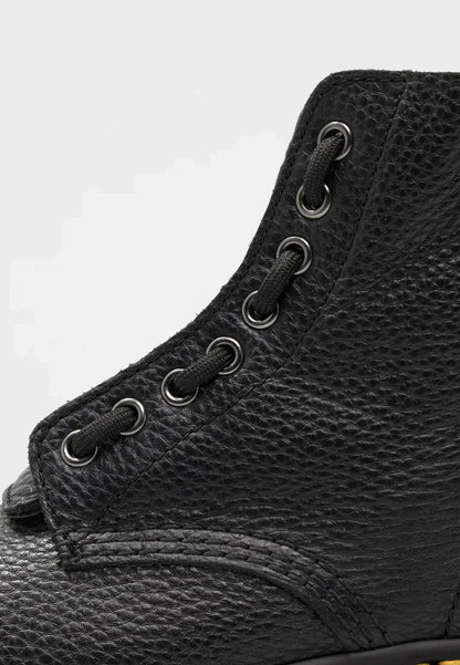 Unisex Absatzstiefel Schwarz Hochwertiges Leder Stabiler Absatz für Damen und Herren 2