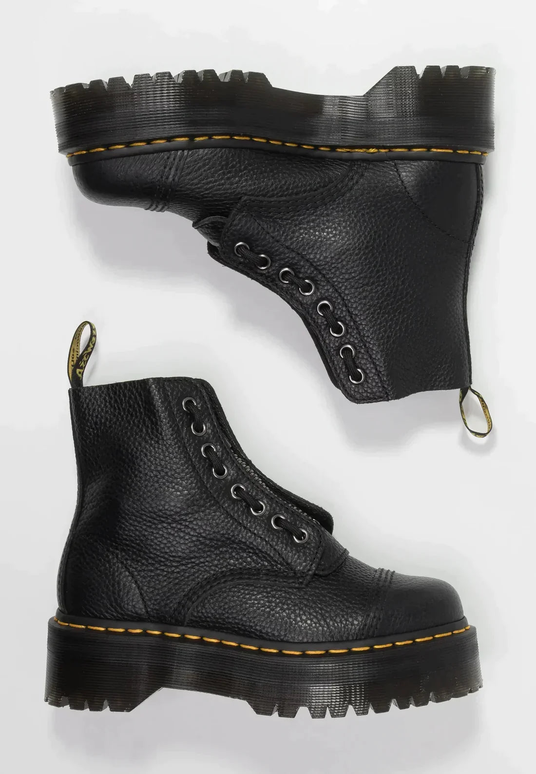 Unisex Absatzstiefel Schwarz Hochwertiges Leder Stabiler Absatz für Damen und Herren 3