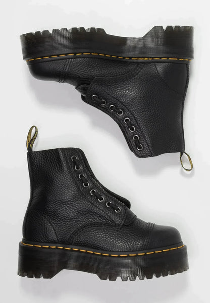 Unisex Absatzstiefel Schwarz Hochwertiges Leder Stabiler Absatz für Damen und Herren 3