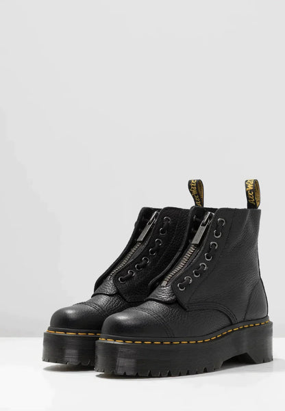 Unisex Absatzstiefel Schwarz Hochwertiges Leder Stabiler Absatz für Damen und Herren 4