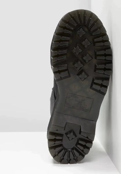 Unisex Absatzstiefel Schwarz Hochwertiges Leder Stabiler Absatz für Damen und Herren 6