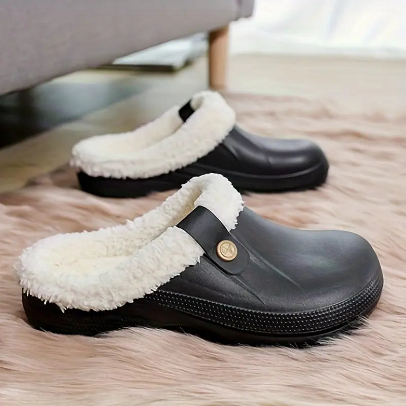 Unisex Clogs Fleecegefüttert Komfortabel Rutschfeste Sohle 10