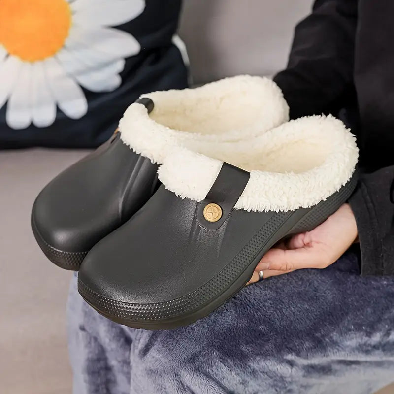 Unisex Clogs Fleecegefüttert Komfortabel Rutschfeste Sohle 5