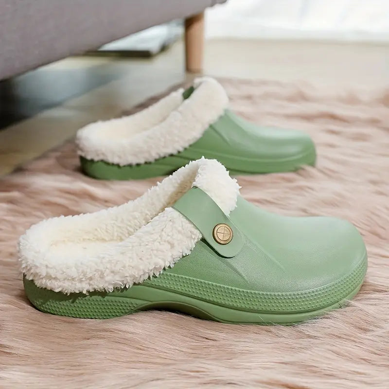 Unisex Clogs Fleecegefüttert Komfortabel Rutschfeste Sohle 9