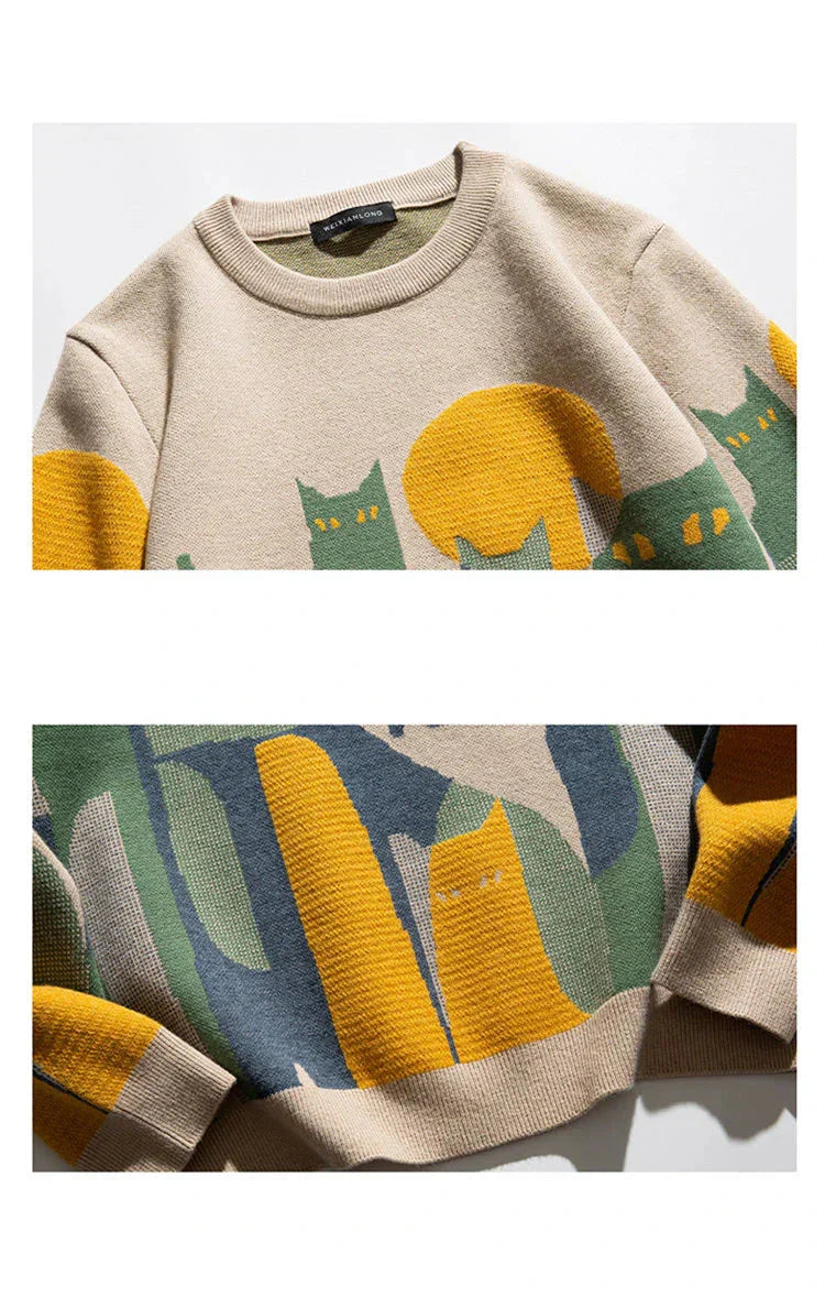 Unisex Katzenpullover Moonlit Design Weiches Atmungsaktives Material 5