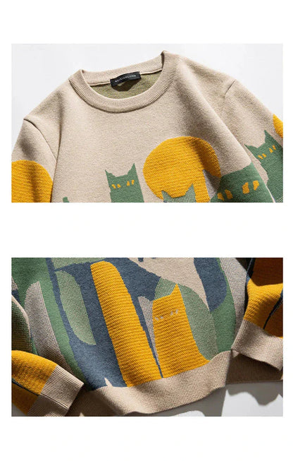 Unisex Katzenpullover Moonlit Design Weiches Atmungsaktives Material 5