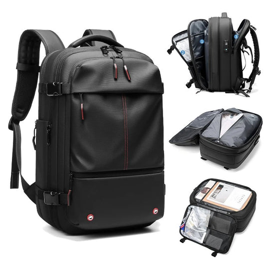 Unisex Laptop Rucksack 60L Anti-Diebstahl Wasserdicht Oxford mit Vakuumkompression 0