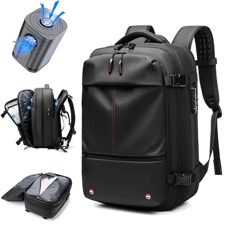 Unisex Laptop Rucksack 60L Anti-Diebstahl Wasserdicht Oxford mit Vakuumkompression 1
