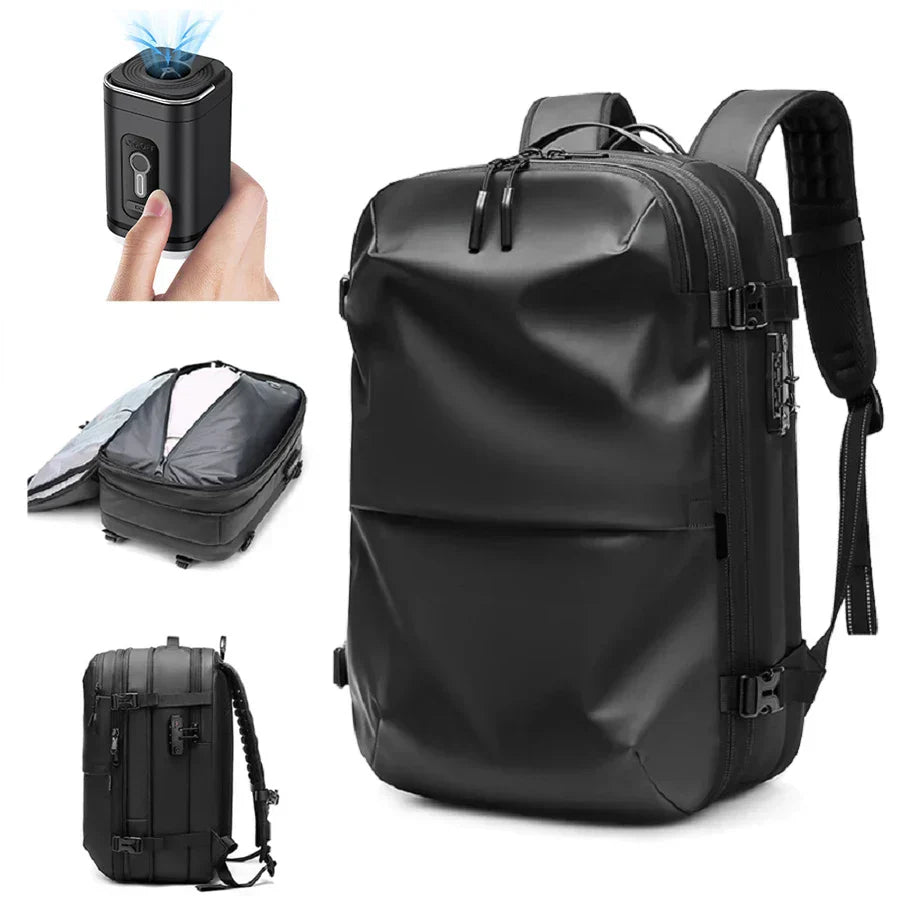 Unisex Laptop Rucksack 60L Anti-Diebstahl Wasserdicht Oxford mit Vakuumkompression 2