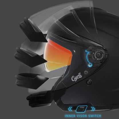 Unisex Motorcycle Helmet Lightweight ABS Dual Visor Aerodynamic Design 6