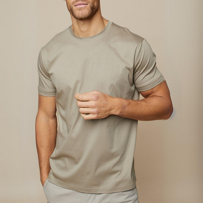 Herren T-Shirt Enganliegend Mercerisiertes Baumwollmaterial Atmungsaktiv Elegant-2