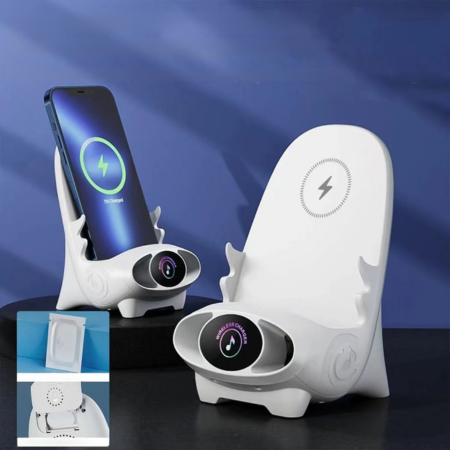 Wireless phone holder with 15W fast charging and aromatherapy – flexible for portrait and landscape orientation