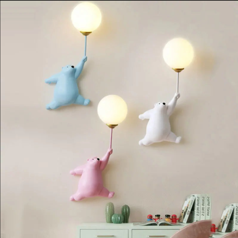 Children's Wall Lamp Cartoon Design Soft Light Durable Resin