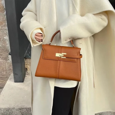 Mala de ombro de alta qualidade para senhora – Bolsa transversal elegante com grande capacidade em bordô para o dia a dia e sair