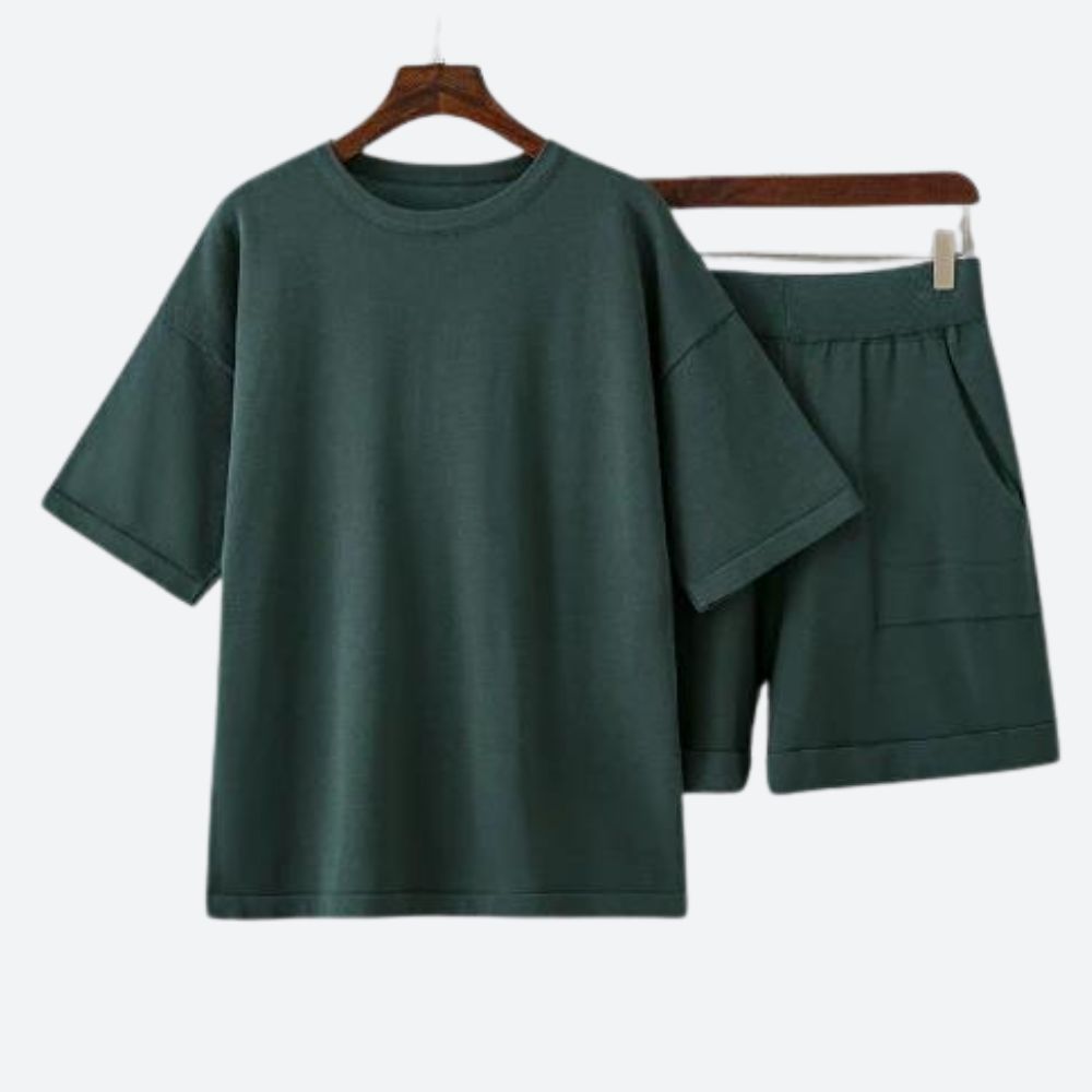 Variant image for Herren Set Blau Größe M Baumwolle Hemd und Shorts für Männer-3