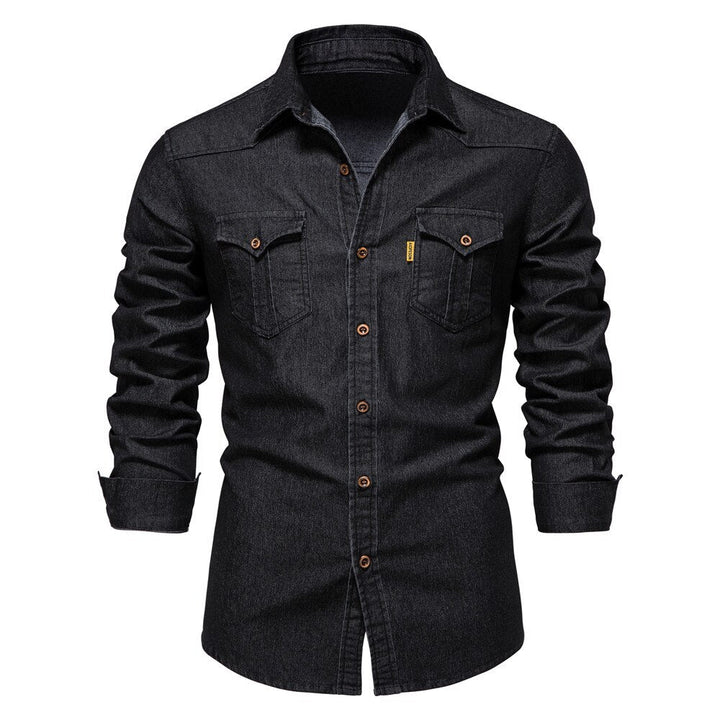 Variant image for Herren Polohemd Dunkelblau Größe M Denim Baumwolle-11