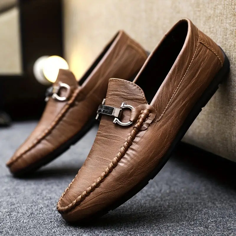 Herren Slipper Schwarz Größe 42 Echtleder - Klassische Loafer für Komfort und Stil-4